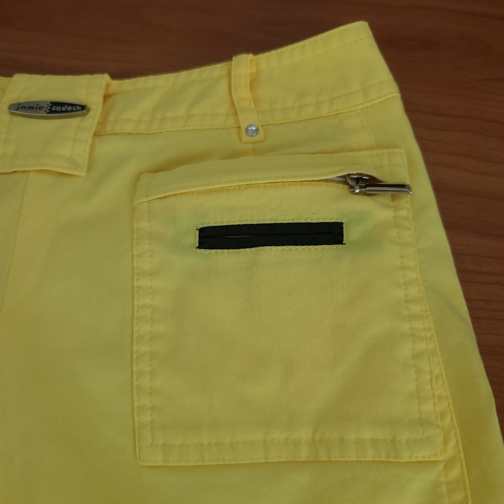Jamie Sadock Women Golf Shorts‎ Bermuda Yellow Pockets Stretch Size 2 - Picture 7 of 8